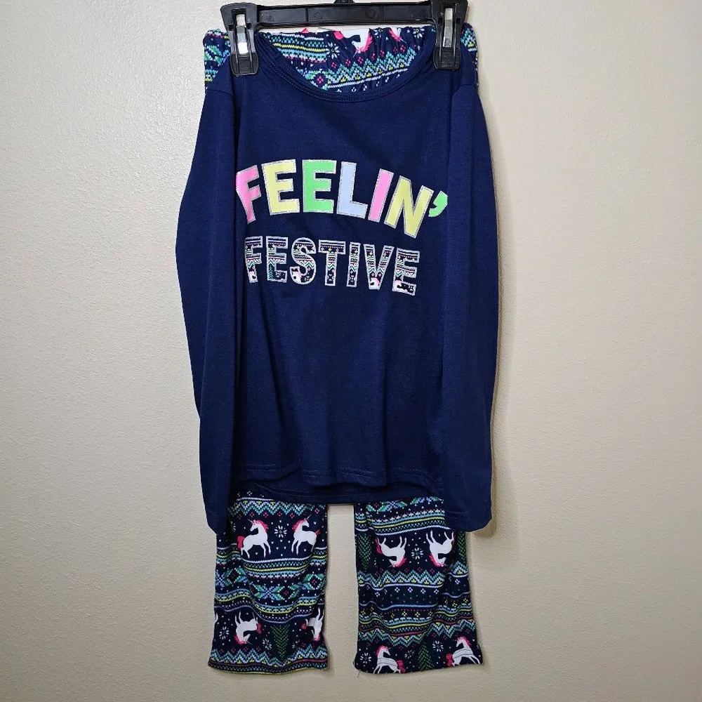 NWT Max & Olivia Youth Navy 2 Piece Set-Pajamas/Pants Size M(7-8)